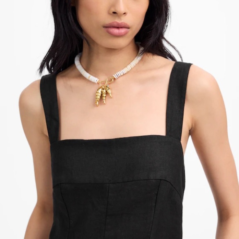 MADEWELL Black Squareneck Wide-Leg Jumpsuit in 100% Linen Size 12 - Picture 5 of 6